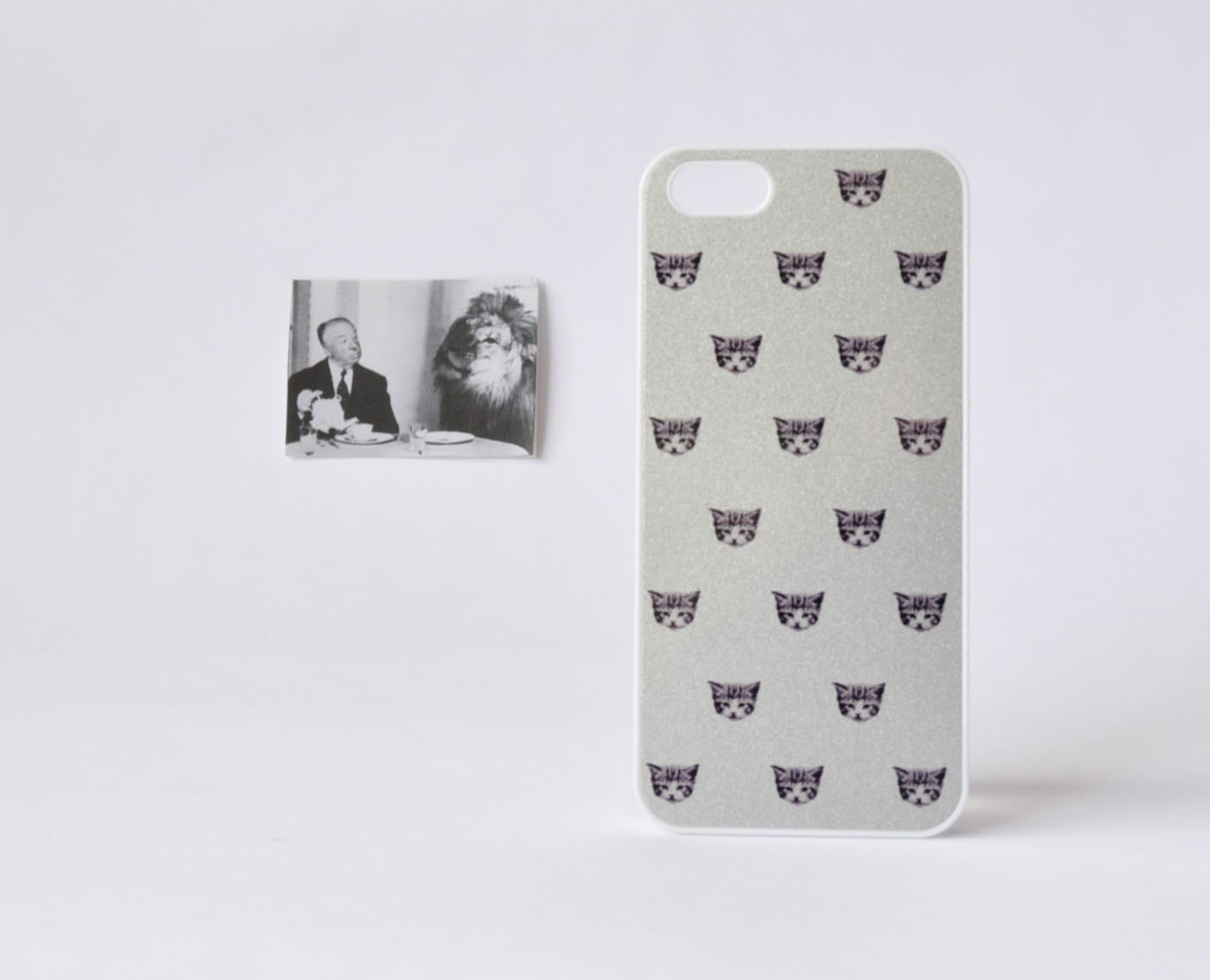 iPhone 5 Case - Silver Sleepy Cat iPhone 5 Case - Cat Pattern Print iPhone Case - Plastic iPhone 5 Case - Gifts for Cat Lovers