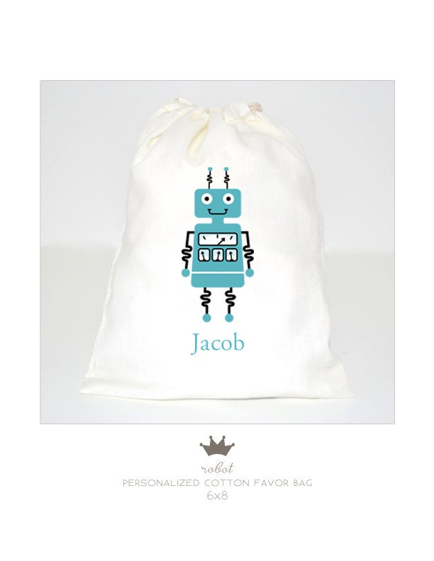 silly robot: favor bag personalized