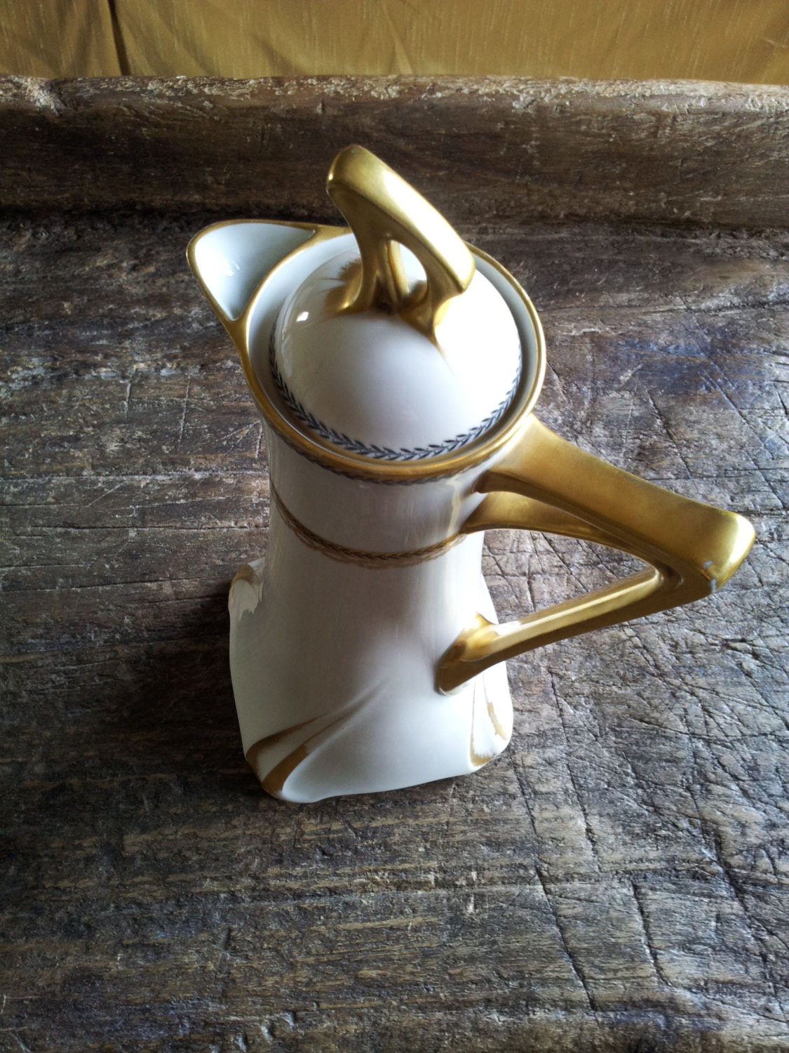 Vintage 1940s J Pouyat Limoges Chocolate Pot