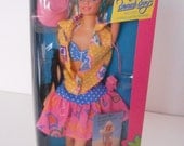 Vintage 80s California Barbie New in Box NIB NRFB Wild all over print neon palm trees polka dot 1987 Beach Boys