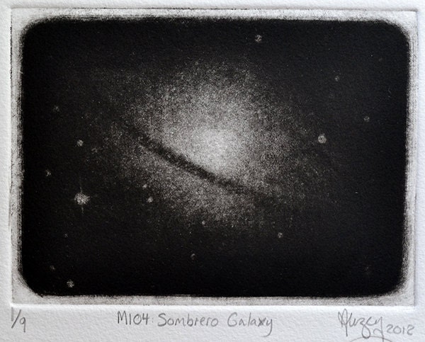 Galaxy Art Print - Original Mezzotint - Hand Pulled