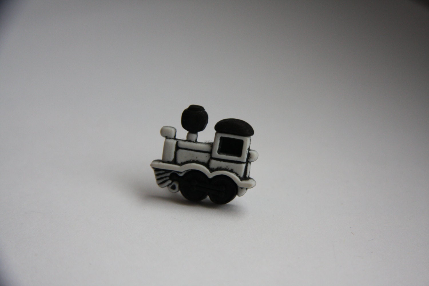 Cute Black and White Train on Adjustable Silver Plated Ring. Childhood Toys. -Fun, Quirky, Geeky, Nerdy and Sweet.