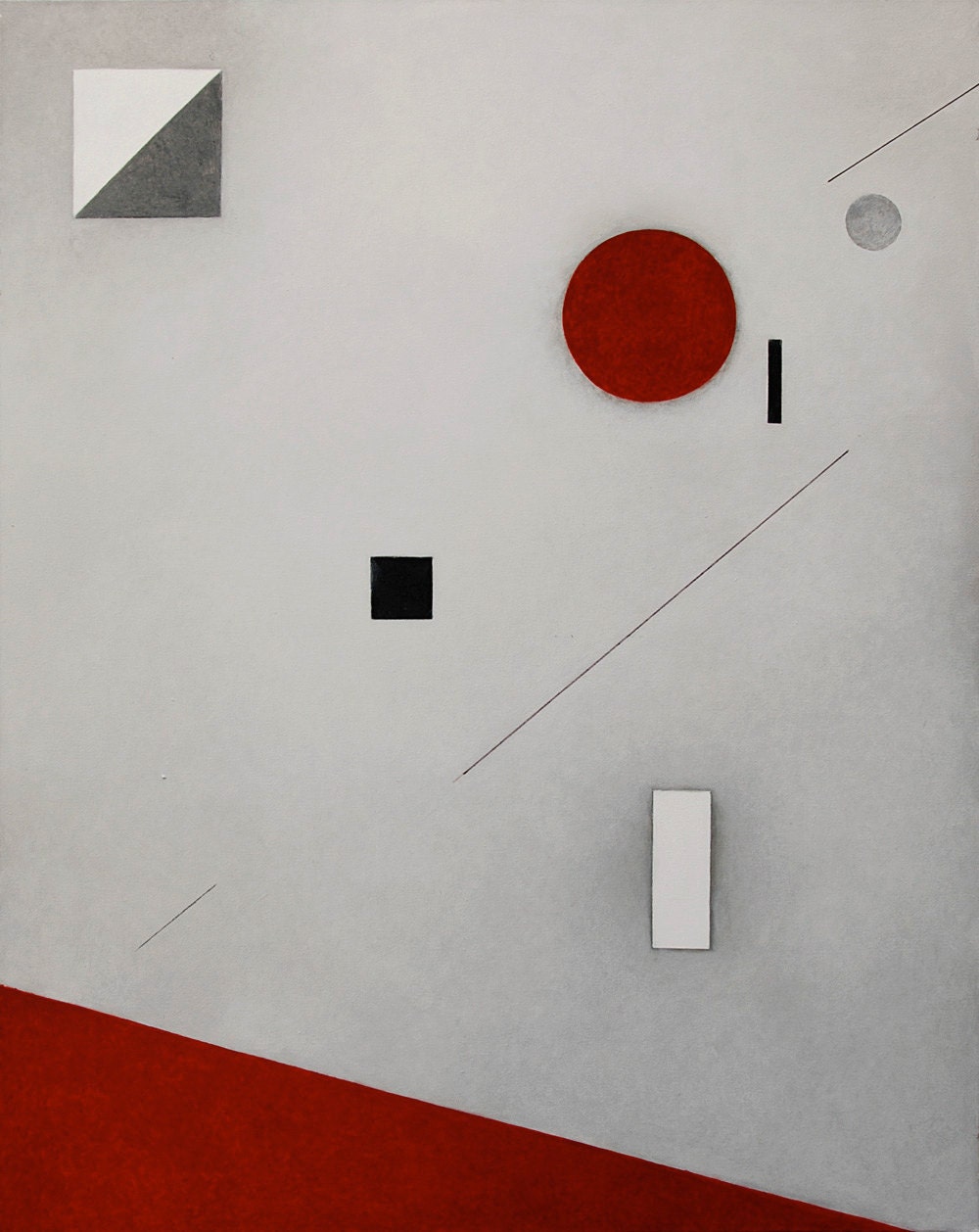 Abstract painting. Acrylic on canvas. Geometric forms. "False warnings" series. Ready to ship. Free shipping.