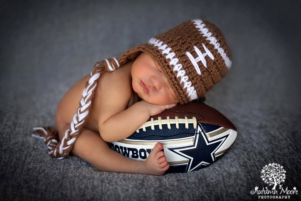 Baby Boy Hat FOOTBALL Newborn Baby Boy Crochet Football Hat With Ear Flaps 0 3 6 months