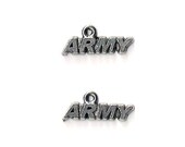 Military Charms: Antique pewter Army Pendants, 20x5mm