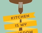 Kitchen art  A4 print art for kitchen wall decor kitchen print poster typography poster yellow blue vintage style