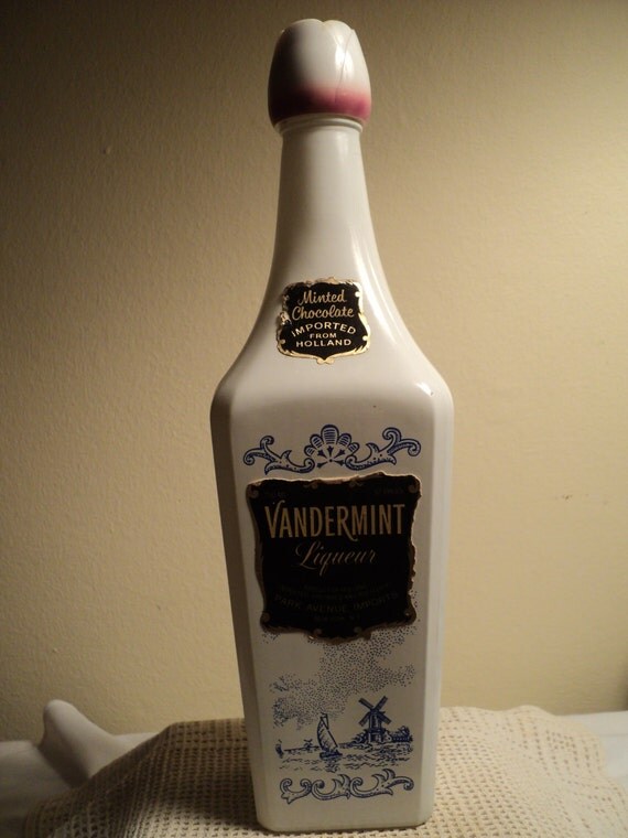 Items similar to Vintage collectible Vandermint Liqueur bottle delft
