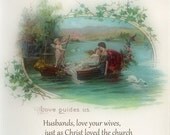 Faith Hope Love Art Print,, Fine Paper Goods for Wedding, Wedding Paper Products, 5" x 7" Print, Religious Wall Art,