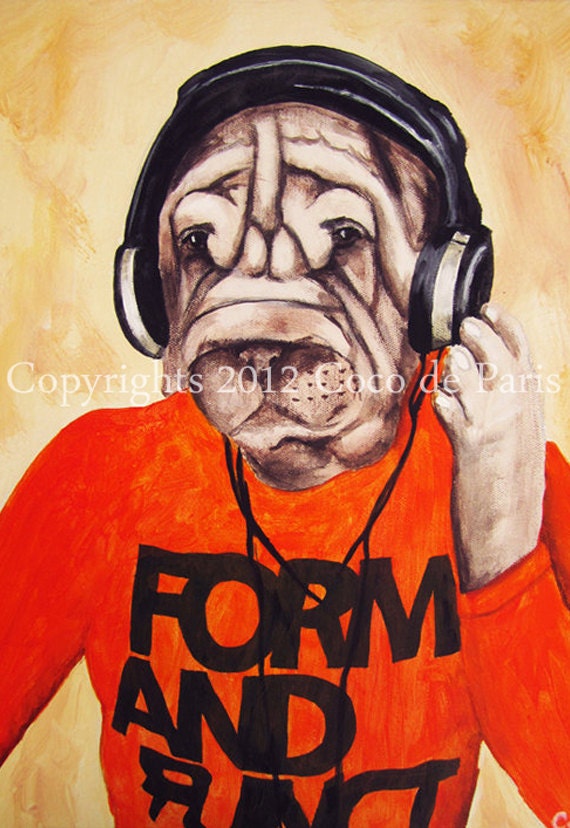 Drawing portrait paintings Illustration Giclee Prints Posters Mixed Media Art Acrylic Original Painting : DJ Shar Pei