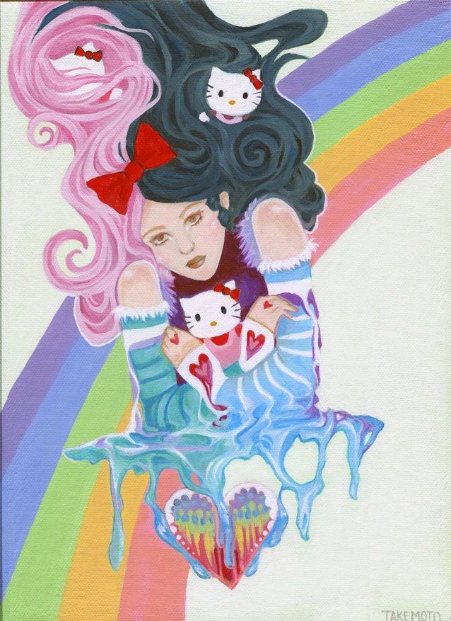 Large Art Magnet Childish Heart Print