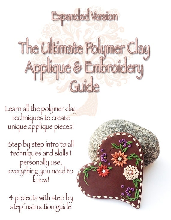Buy tutorials & combs - Polymer Clay Tutorials, Polymer Applique Tutorial, Polymer Clay Book, Polymer Clay Embroidery, Polymer Clay Jewelry, Instant Download