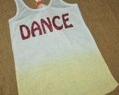 Dance. Glitter Writing. Bow. Tank top. Racerback. Size S-2XL. Burnout. Black. Exercise. Soft. Women. Workout. Fitness.