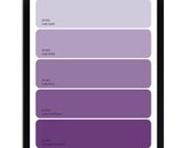 Downton Ladies Paint Chip Art Print // 11 x 14 // Lavender Purple Ombre Gradient