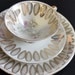 Vintage Gold Gilt Bareuther Bavaria Tea Cup Trio Floral Palm Leaf Design Shabby Cottage Chic