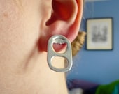 popcan tab post earrings upcycled