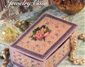 Plastic Canvas Projects (1995) - A Single Leaflet Page  The Needlecraft Shop Just For You 'Floral Jewery Case'