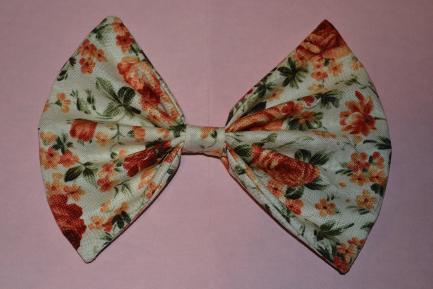 Orange Floral Hair Bow
