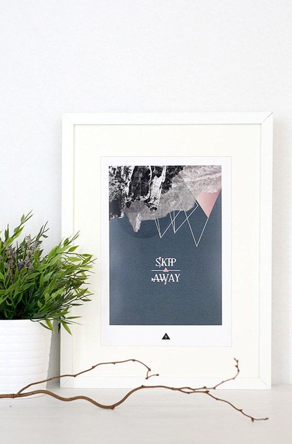 ON SALE -20% - Geometric - Skip Away - Poster  (photography&digital illustration)