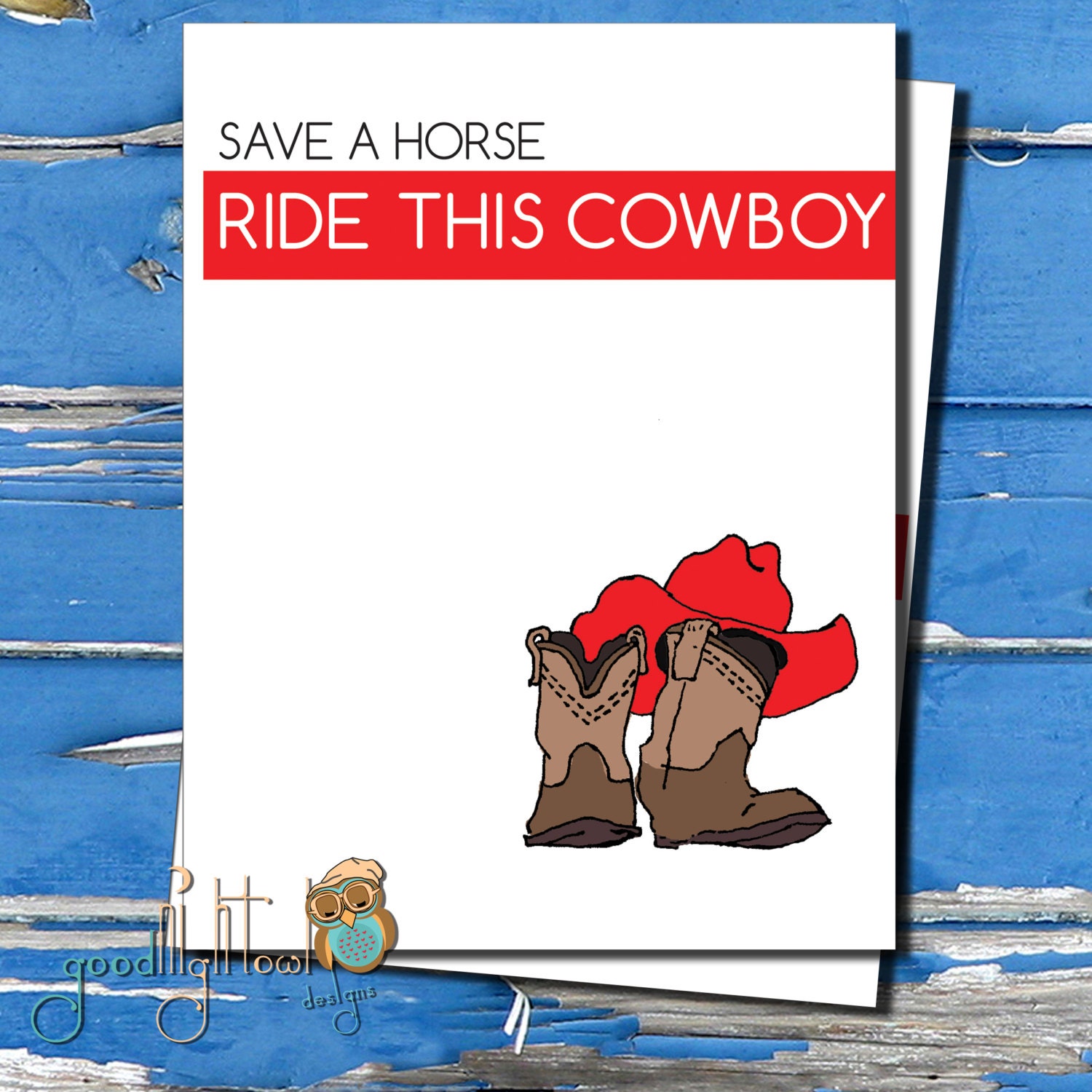 Sexy card I like you card, "Save a horse, ride a cowboy" , Cowboy card, Cute, funny, anniversary card, romantic card