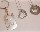 ORIGINAL Hand Stamped 3 Piece Family Set Father Mother Daughter