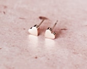 Solid heart stud earrings - rose gold titanium