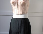 Peach satin basque.  40s 50s