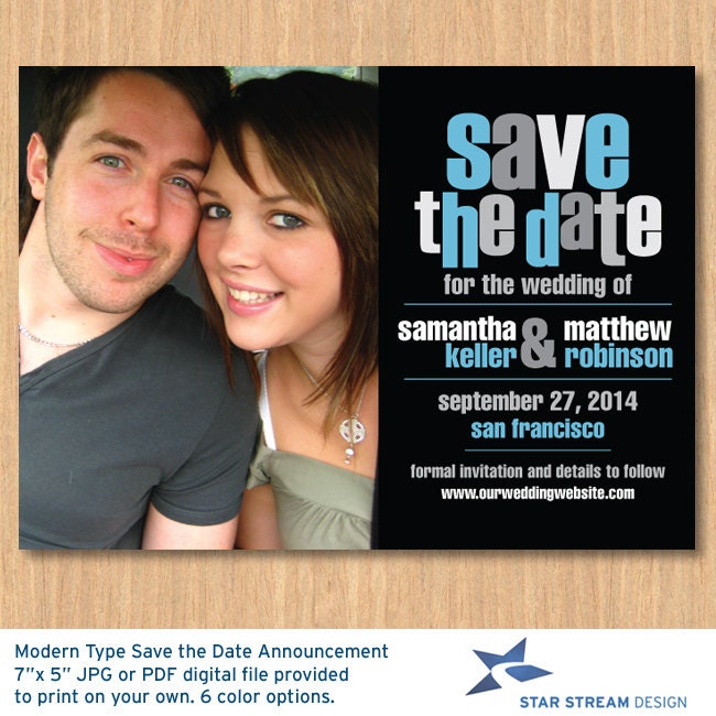 Modern Type Save the Date Announcement Printable
