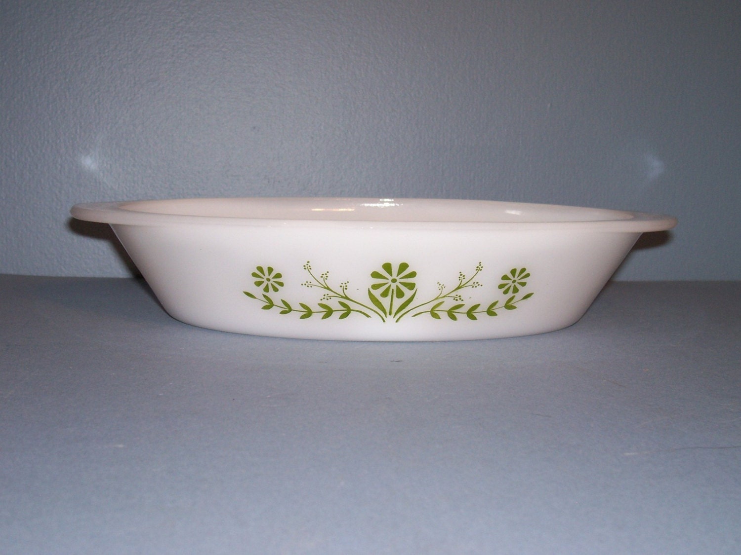 Extra Savings With Coupon Code-2 Available-Jeannette Glasbake Daisy Green,Divided Oval Casserole Baking Dish J253. 9.00 ea./16.00 For Set.