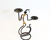 African Art Candle Holder, Sculptured Metal Figure Art, Double Candle Holder, Folk Art, African Culture, Room Decoration, Epsteam Vintage