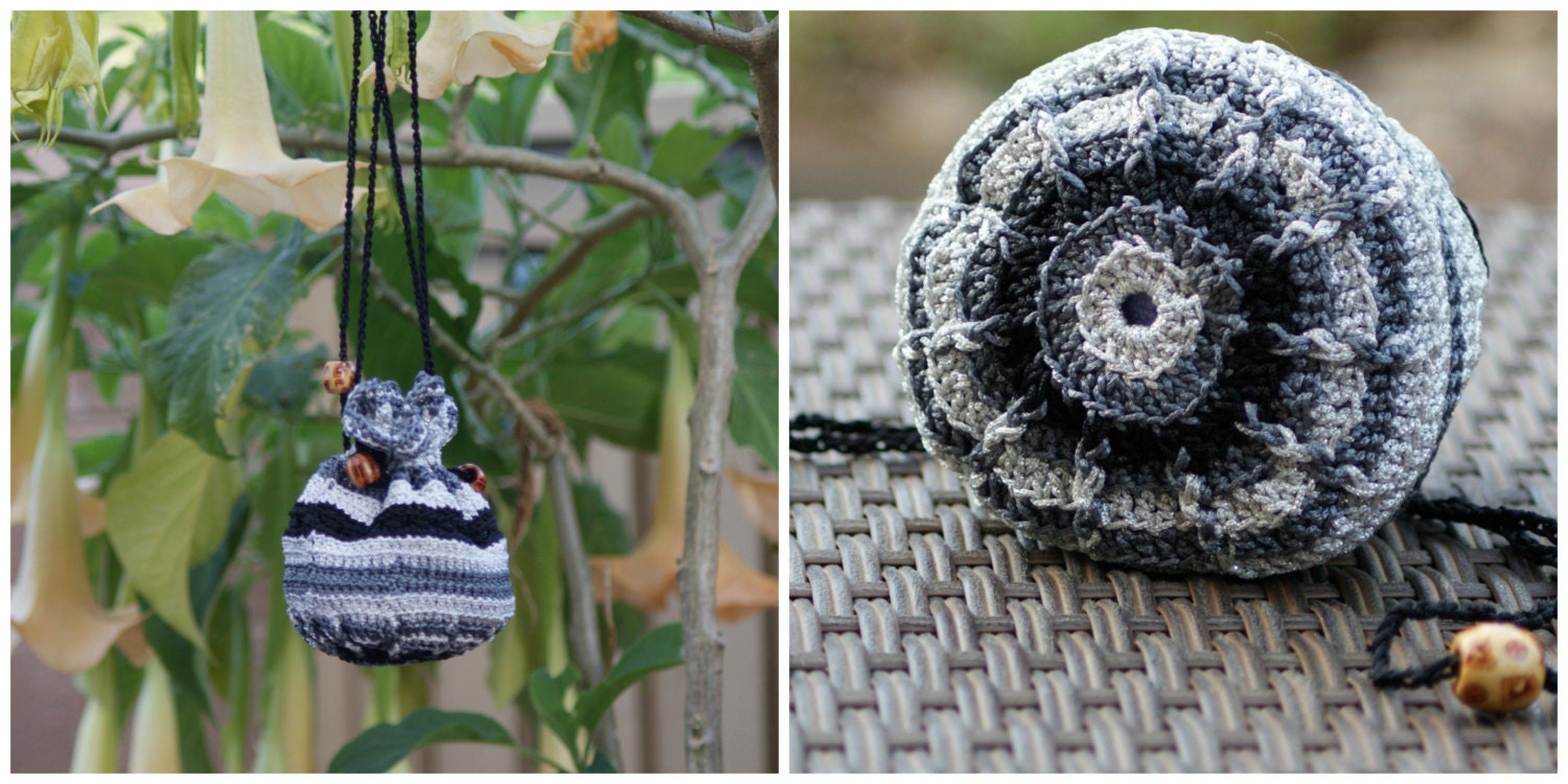 Drawstring pouch-Crochet