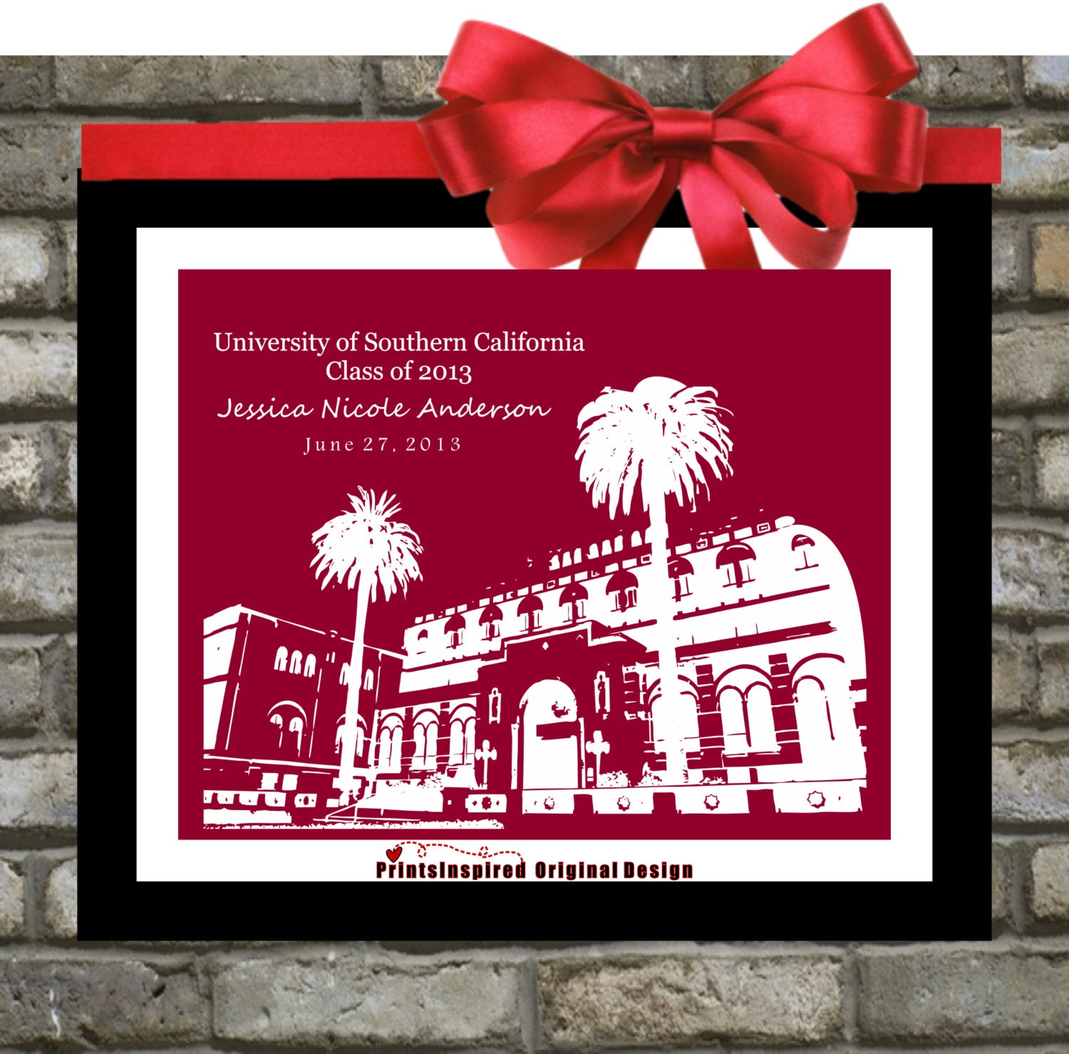 Buy announcements gifts personalized - Graduation Gift For Him: Class of 2013 Personalized College University, Custom Announcement Decoration Unique Alumni Mascot Art For Her