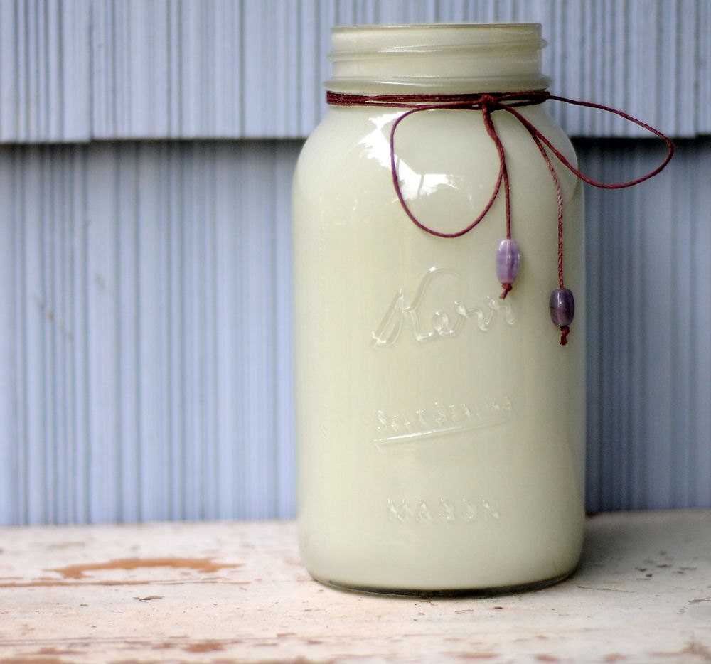 Painted Mason Jar Vase - Shabby Chic Home Decor - Beach Cottage Style