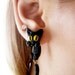 fake gauge plug two part earrings black cat, Polymerclay, handmade
