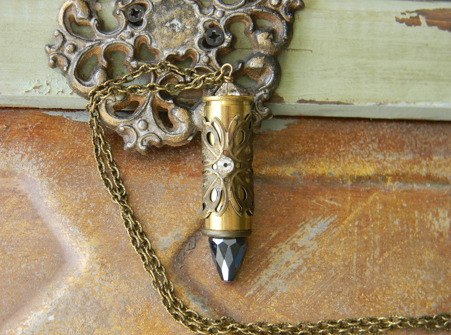 Bullet Necklace, Bullet Jewelry, Ammo Necklace, Shell Case Jewelry, Outlaw Glam