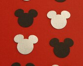 Silver and Black Mickey Mouse Confetti / Die Cut, set of 50