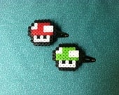 Two Mario Mushroom Hair Clips