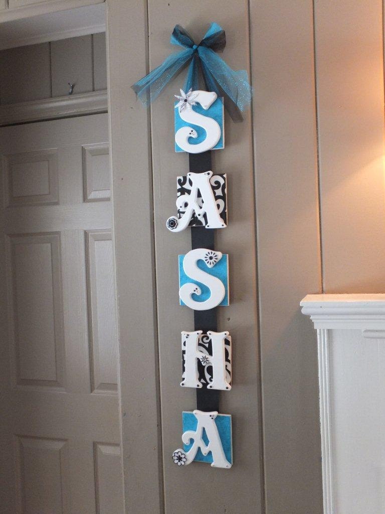 Name Plaque 5 Letter Baby Name Wall Hanging by FaeriePoppins