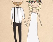 wedding portrait, wedding anniversary gift, custom portrait, wedding invitations