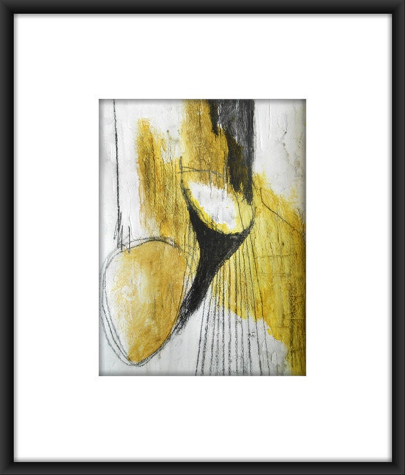 A4 OOAK Original Contemporary Modern Abstract Mixed Media Painting 11.7x8.3 "Strange Fruit"