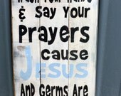 Childrens Room Decor Christian Quote Religious Sign Distressed Recycled Pallet Handmade Sign Handpainted Sign Shabby Chic Primitive