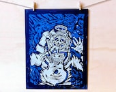 Deep Sea Death - Linocut Print
