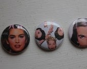 3 Vogue Badges - super model covers Cindy Crawford Fashion glamour vintage 90s Accessory