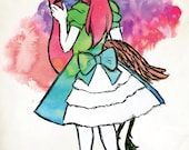 Art Print - Alice's Adventure's in Wonderland - "Flamingo Croquet"