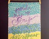 Proverbs 10:12 "Hatred stirs up strife but love makes up for all offences." 11x14 word art, hand drawn.