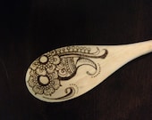 Wood Burned "Henna" Spoon
