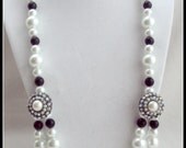 Black & White Pearls Necklace, Elegant Statement Necklace, Pearl Necklace, New collection "Love story", Handmade jewelry