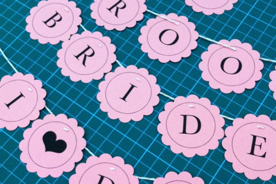Bride, Groom, I Do Scallop Paper Cut Wedding Garland