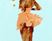 Illustration ' Dancing with stars ' 8x11"- Print of an Original Artwork Ink -Watercolor,  Fine Art Print Art Posters Wall Modern .