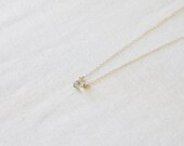 Black Diamond -  Dainty Glass Gem Teardrop 14kt Gold Filled Necklace - Fun, Simple and Minimal Jewelry by Catabot