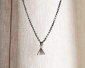 Balance - Tiny Gold and Silver Triangle Antique Brass Necklace - Fun, Simple and Minimal Jewelry by Catabot